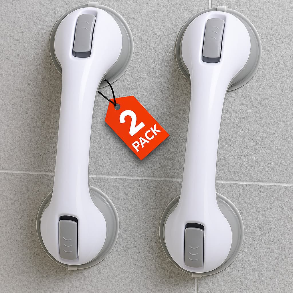 Kit 2 Barras P/ Banheiro Ventosa  Apoio Portátil Idosos Deficientes Corrimão Banheiro Suporte De Segurança Idosos