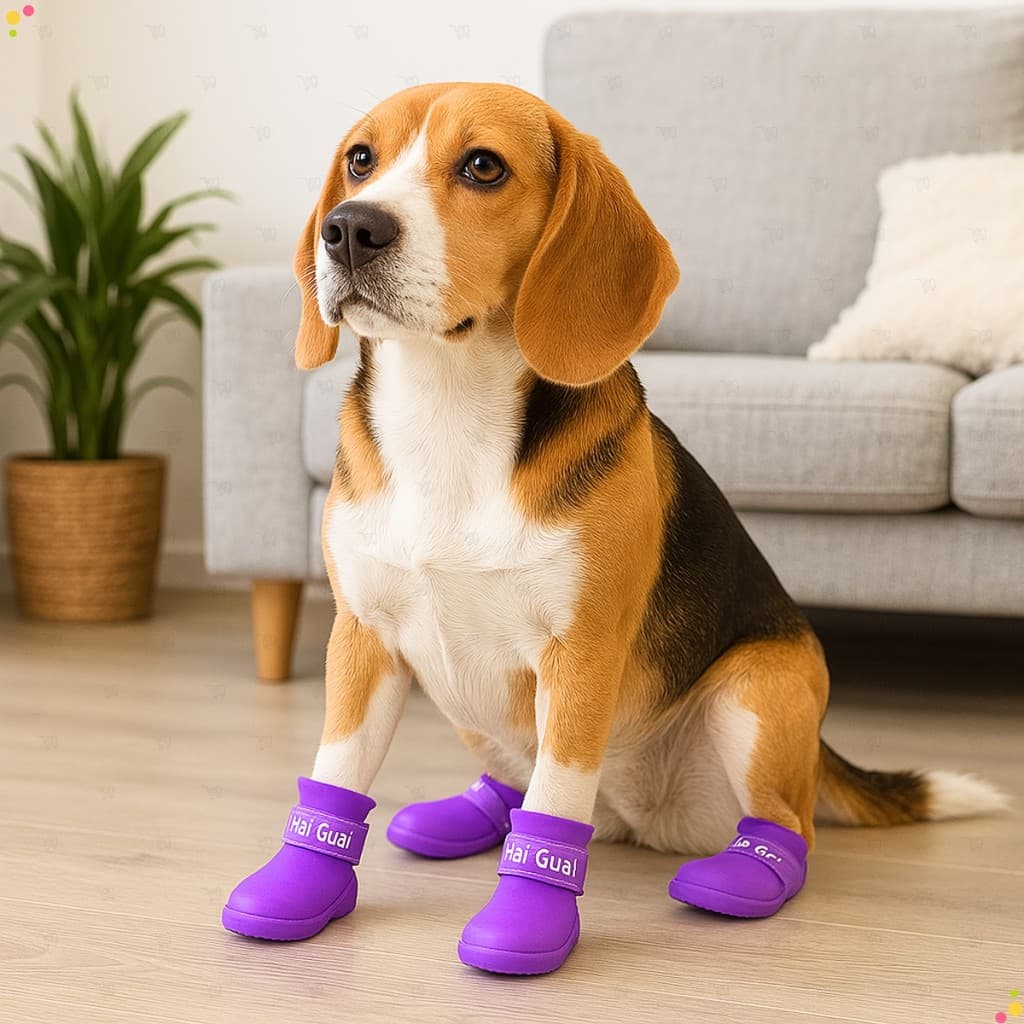 Bota Sapato Protetor de Pata Silicone Sapato À Prova D'agua Cachorro Gato para Passeio