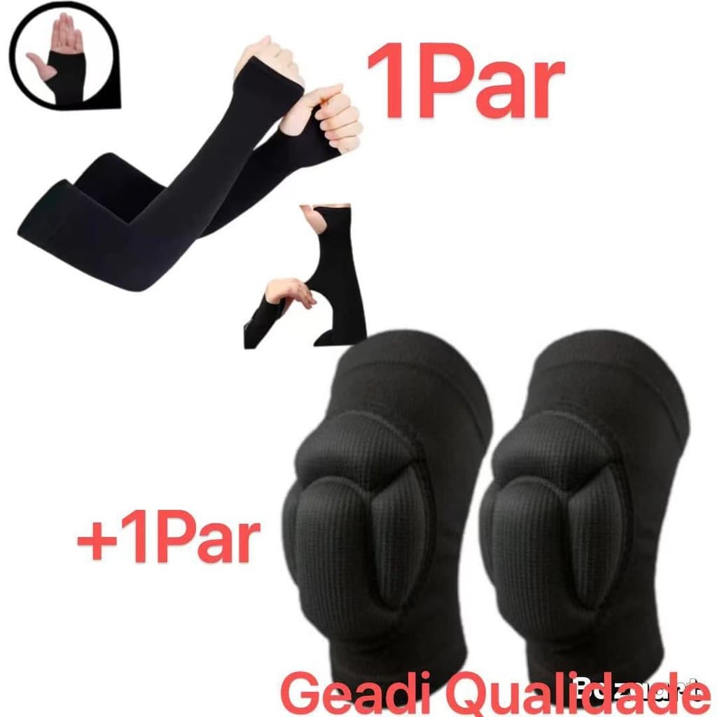 manguito longo + joelheira acolchoada kit vôlei profissional