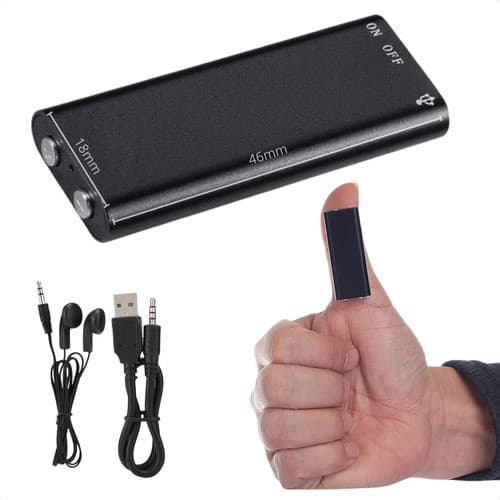 Mini Gravador Voz Digital Espião 8gb Discreto Reuniões Carro Discreto Oculto Grava 96 Horas Áudio Mp3 Player Segurança