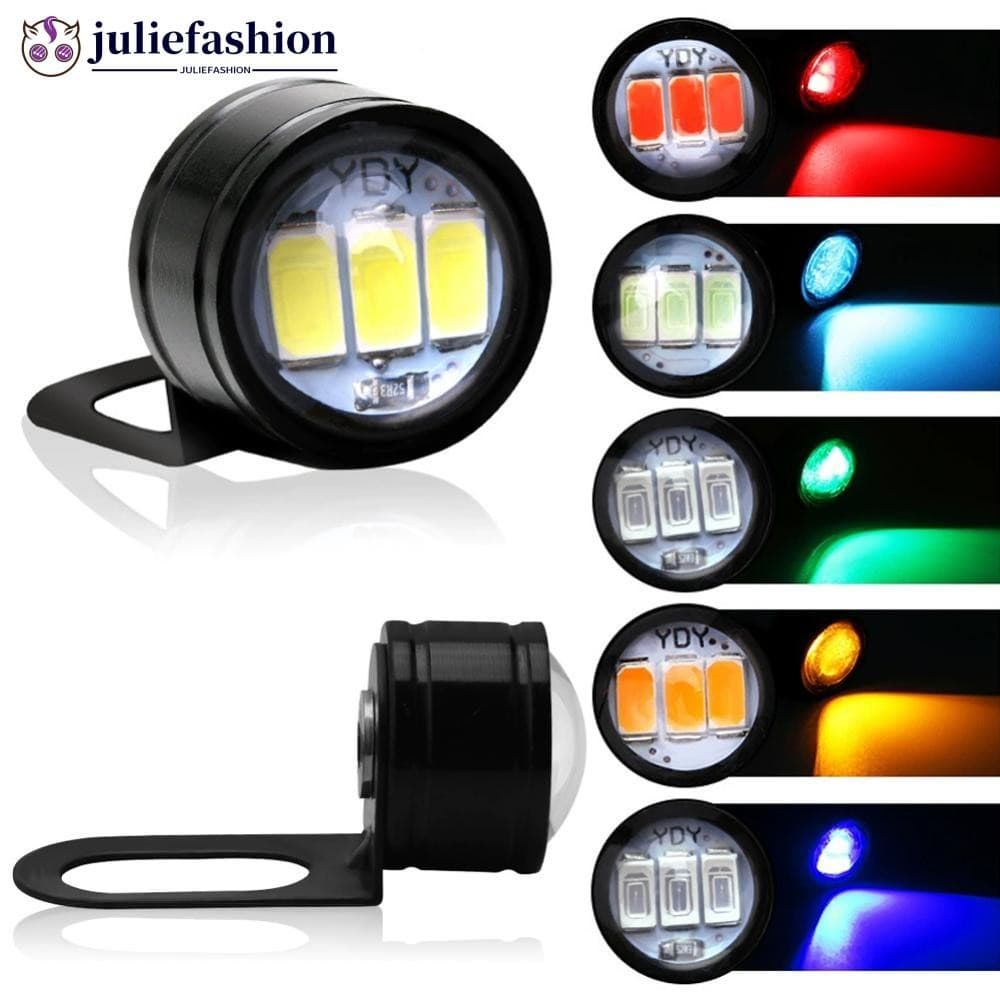 JULIEFASHION 2 Pcs Motocicleta LED DRL Luzes Diurnas Eagle Eye Backup Lâmpada Automóveis Invertendo Estacionamento Turn 