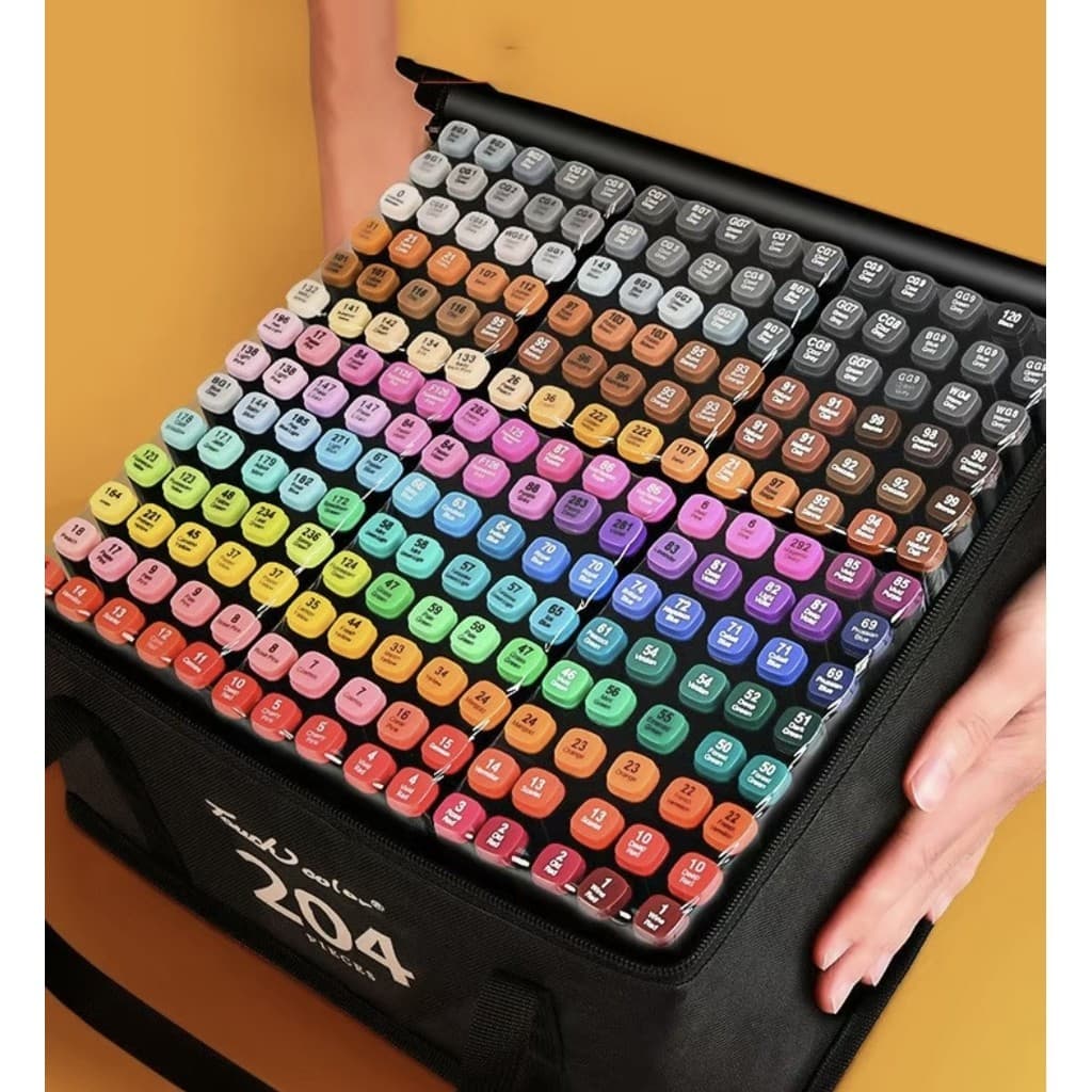 24-262 Cores Caneta Marcadora De Cabeça Dupla Oleosa Montagem Artística Para Estudantes