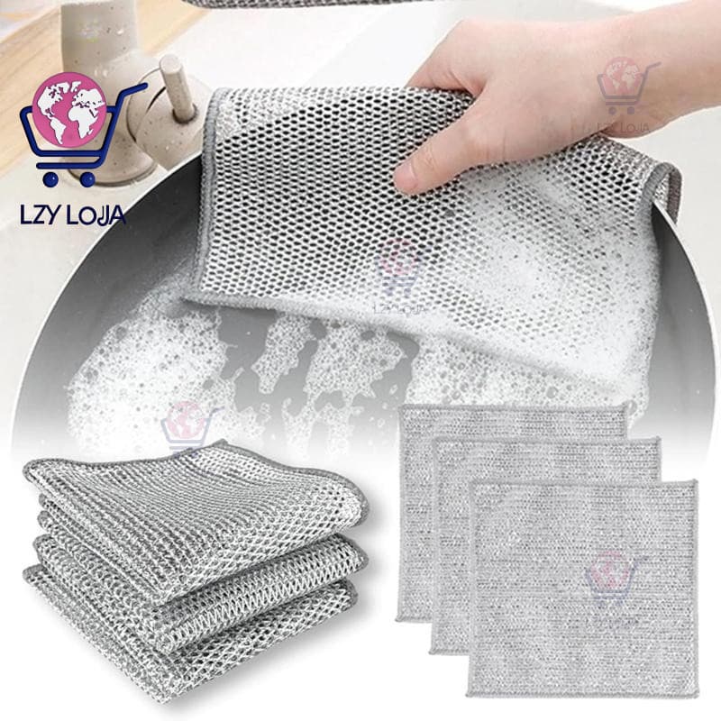Calor 12pcs Esponjas Arame Para Louça Aço Lavar Fácil Limpeza 20X20cm