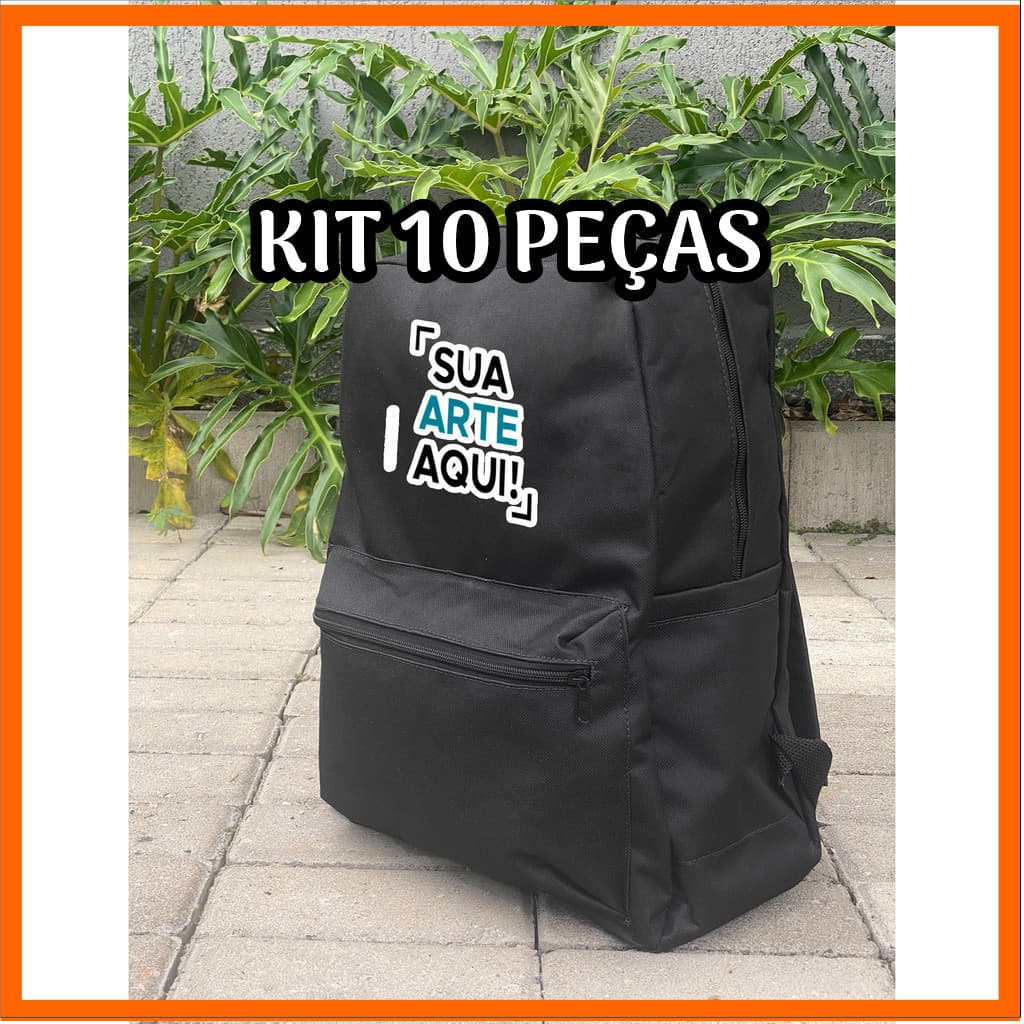 KIT 10 Mochila Personalizada Estampa Desejada Masculina Feminina Estilo Escolar Impermeável Moda Faculdade NylonCores
