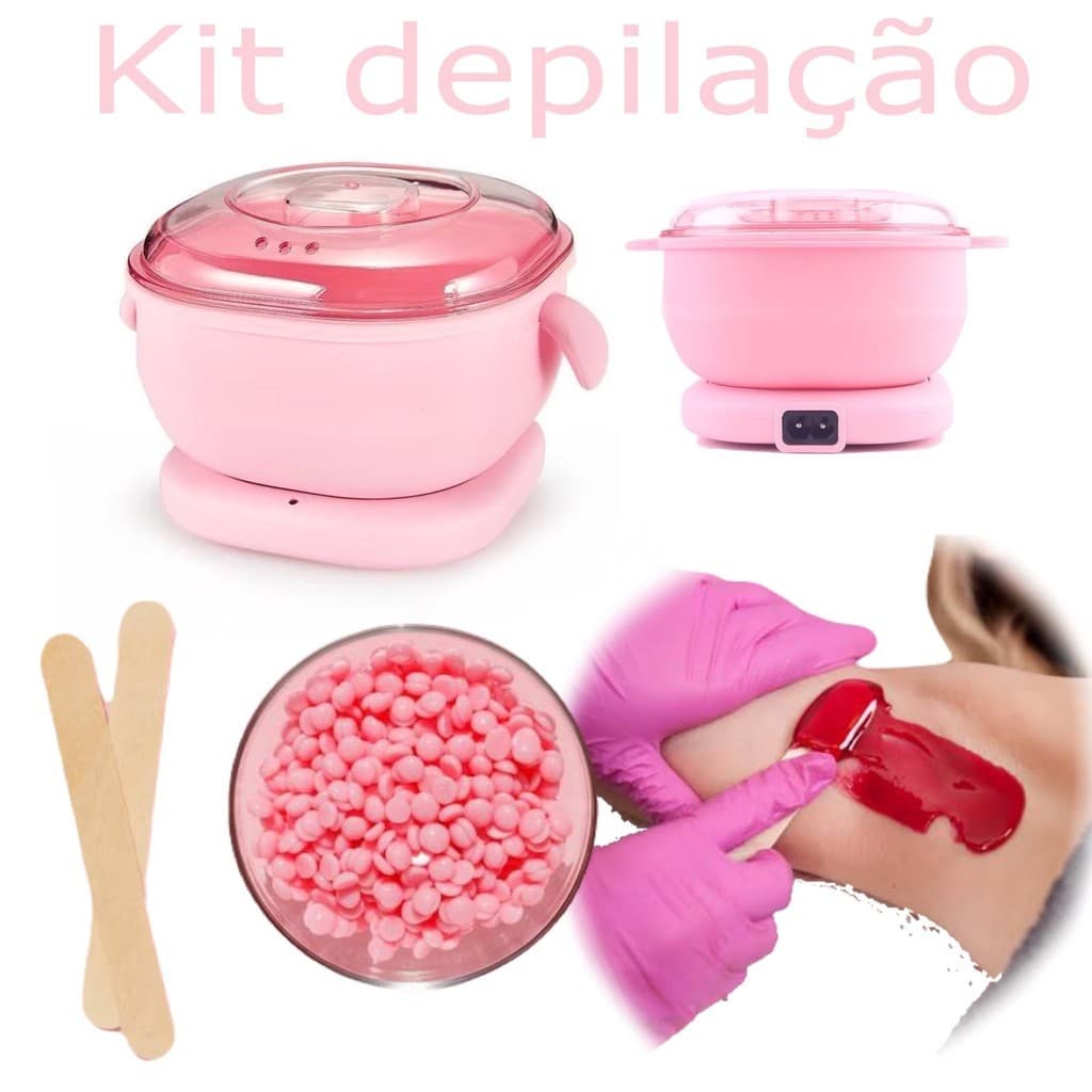 Kit Completo Profissional Cera quente Panela elétrica + cera + espatulas Depilação