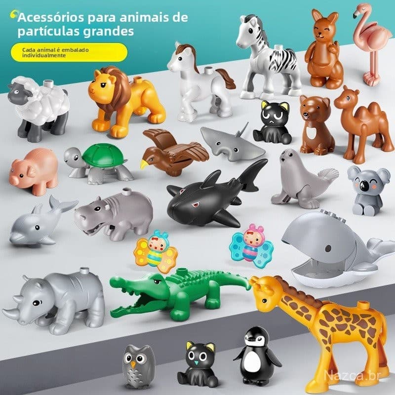 Brinquedos de Blocos de Construção da Série Animal, Tubarão, Flamingo, Baleia, Brinquedos Educativos de Montagem, Presen