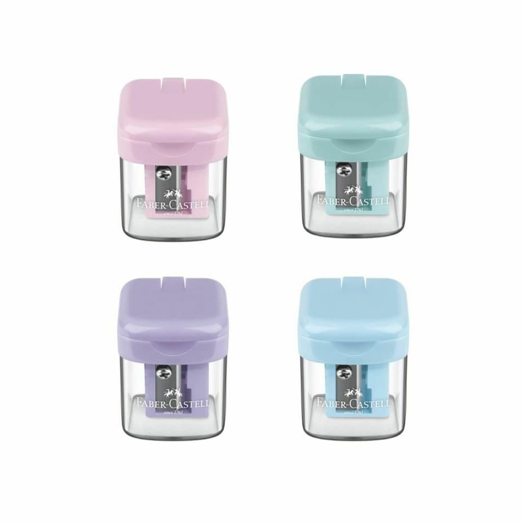 Apontador com Depósito MiniBox Tons Pastel - Faber-Castell