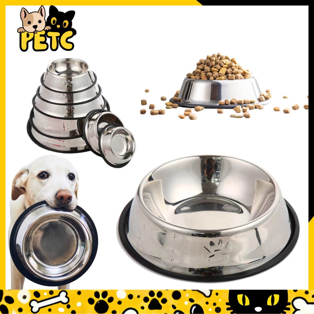 Comedouro Pote Comida Ração Água Pet Cães Gatos Vasilha Inox Antiderrapante