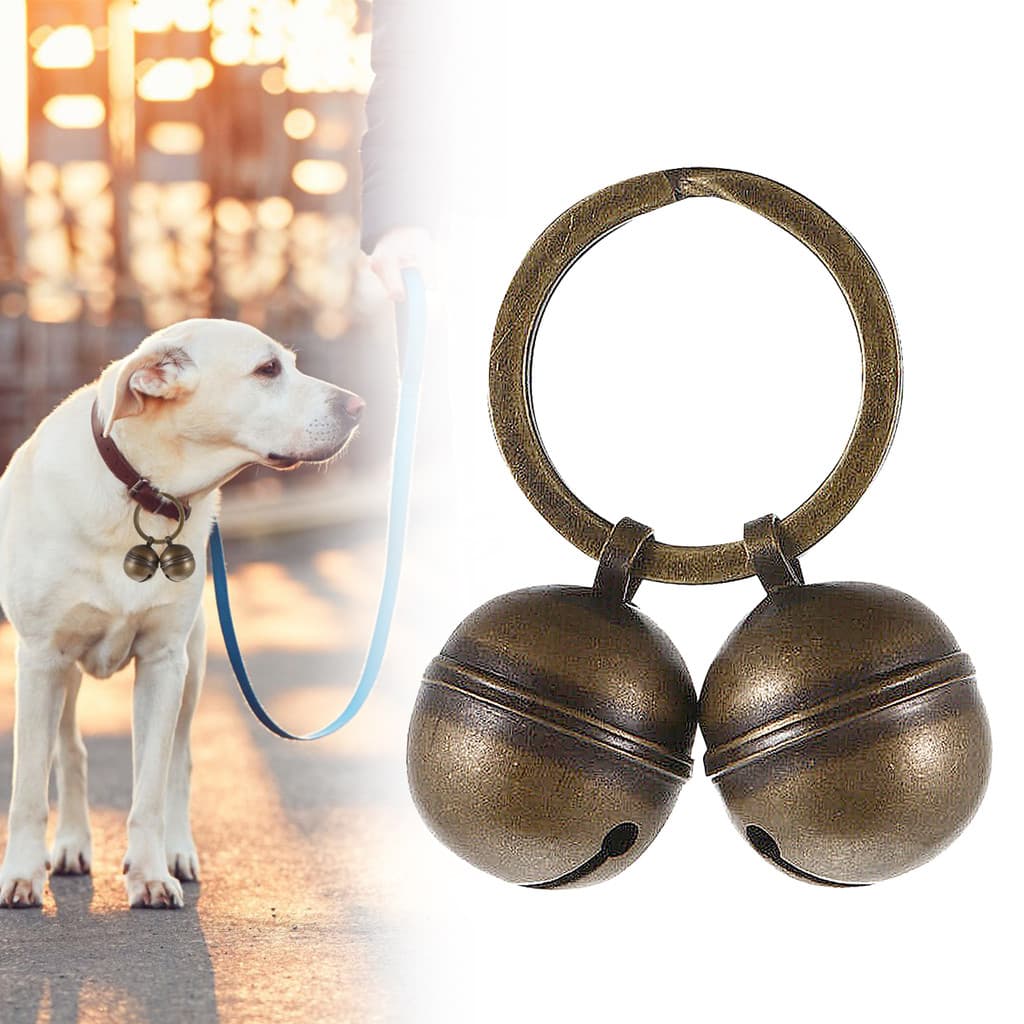 1 Pçs De Alta Qualidade Gato Cão Colar Sinos Latão Vintage Pet Pingente Com Chaveiros
