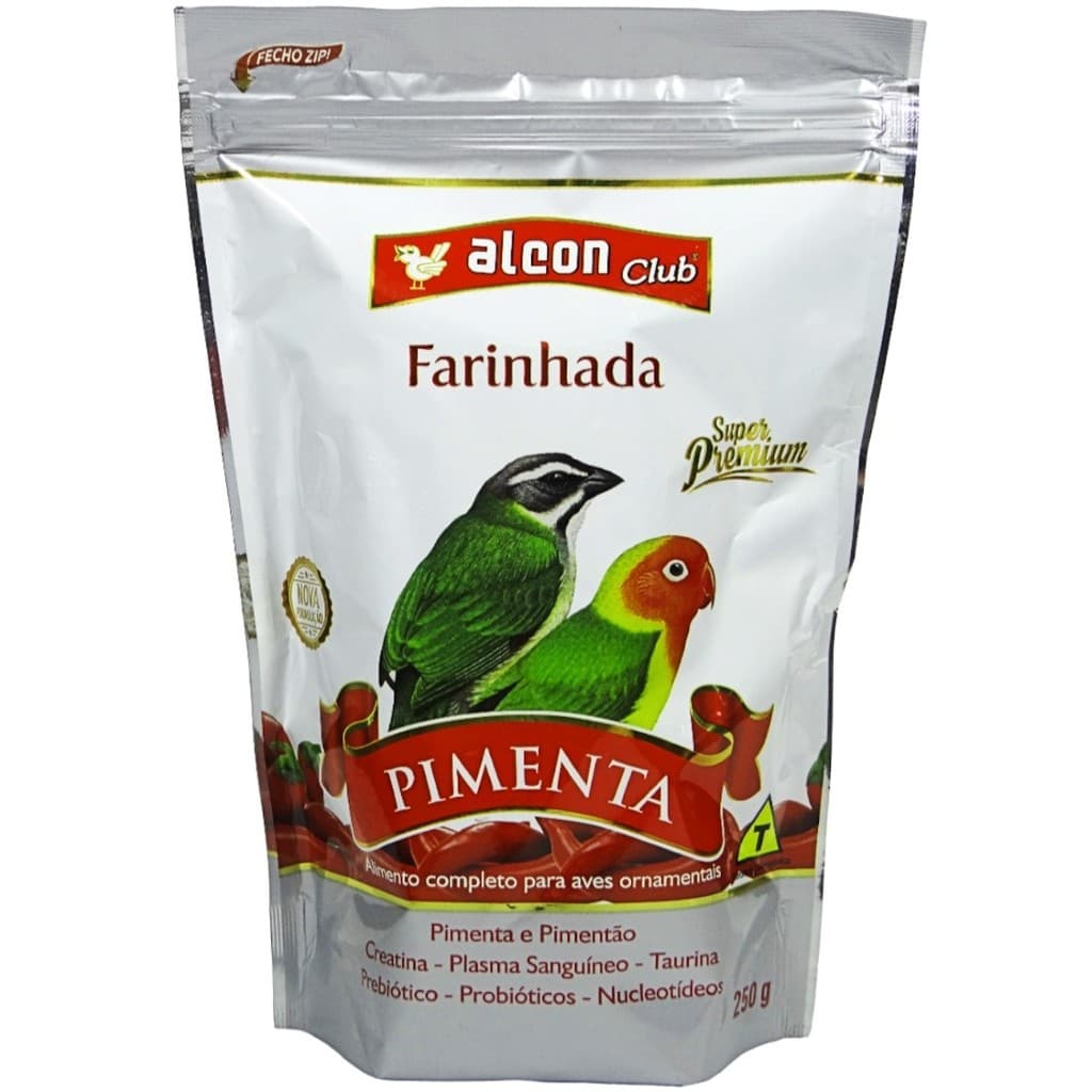 Alcon Club Farinhada Pimenta 250g Super Premium Ração Para Aves