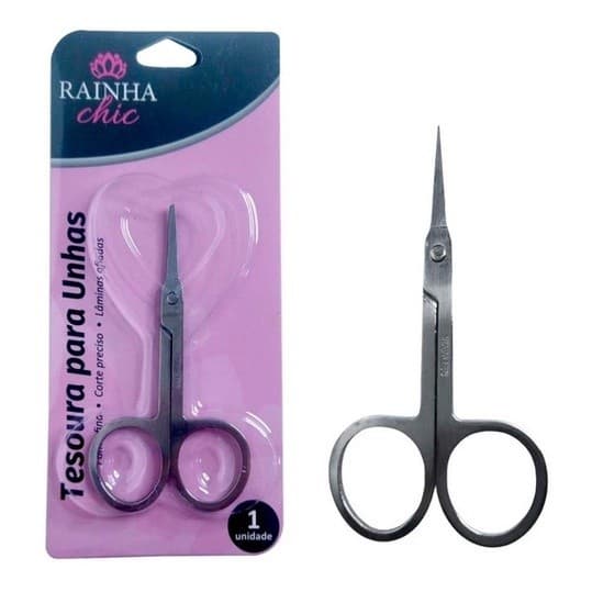 Tesoura Extra Fina para Sobrancelha Cílios e Unha Ferro - RCB0003