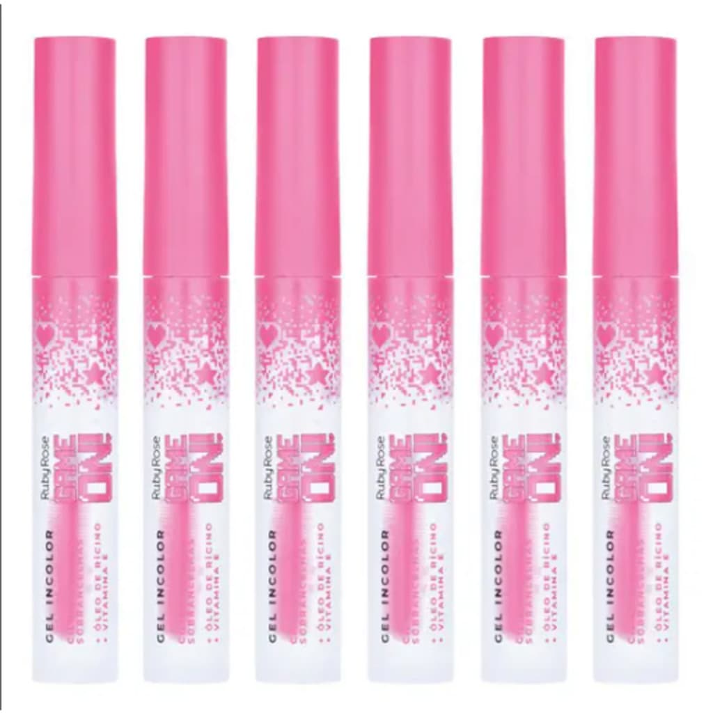 Kit 6 Gel Incolor Ruby Rose Cilios Sobrancelhas Atacado Hot Sale