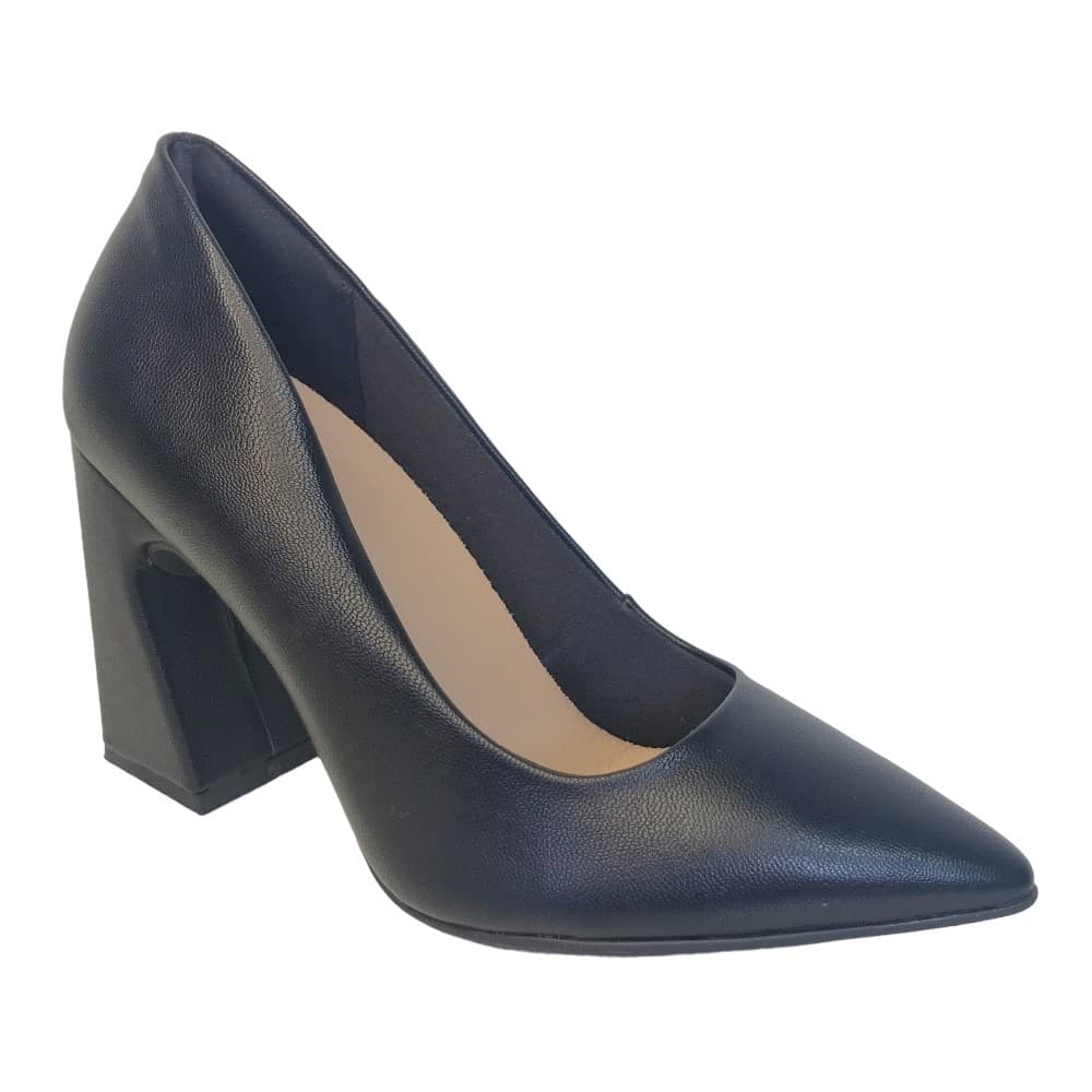 Sapato Scarpin Fem Piccadilly Salto Bloco Preto 749101-6