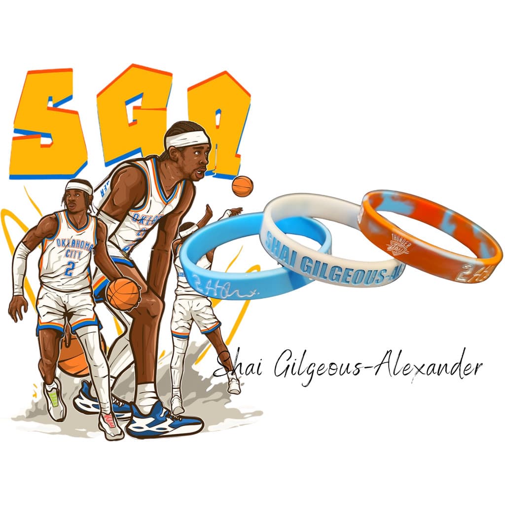 Pulseira Basquete Oficial Shai Gilgeous Alexander Oklahoma City Thunder Okc