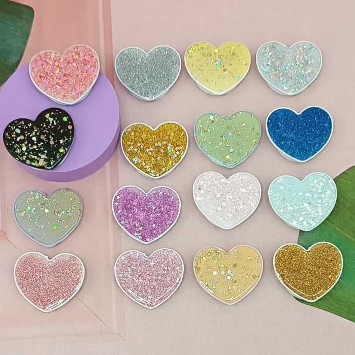 KIT 2 Peças Aleatórias Suporte Para Celular Pop Socket Coração com Detalhes Comprar Kit de 4PCS Ganhe 1PCS HAJ