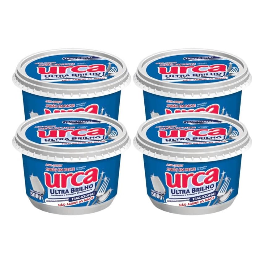 Kit 4 Potes De Sabão Em Pasta Tradicional Urca 500g
