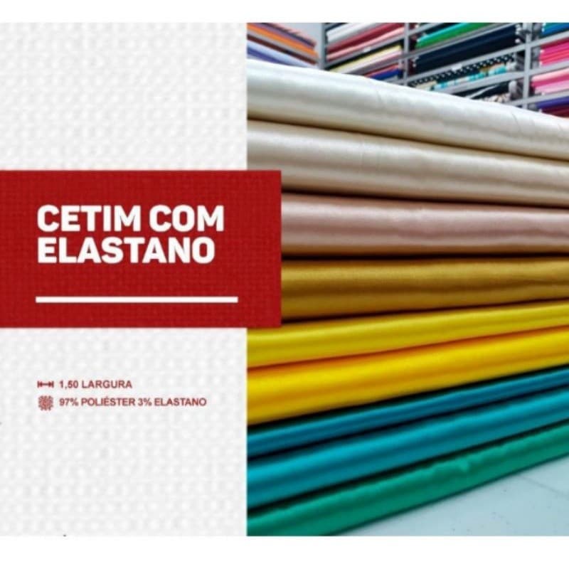 TECIDO CETIM COM ELASTANO (1mt x 1,50mt )Várias cores e o menor preço! 97%poliéster 3%elastano