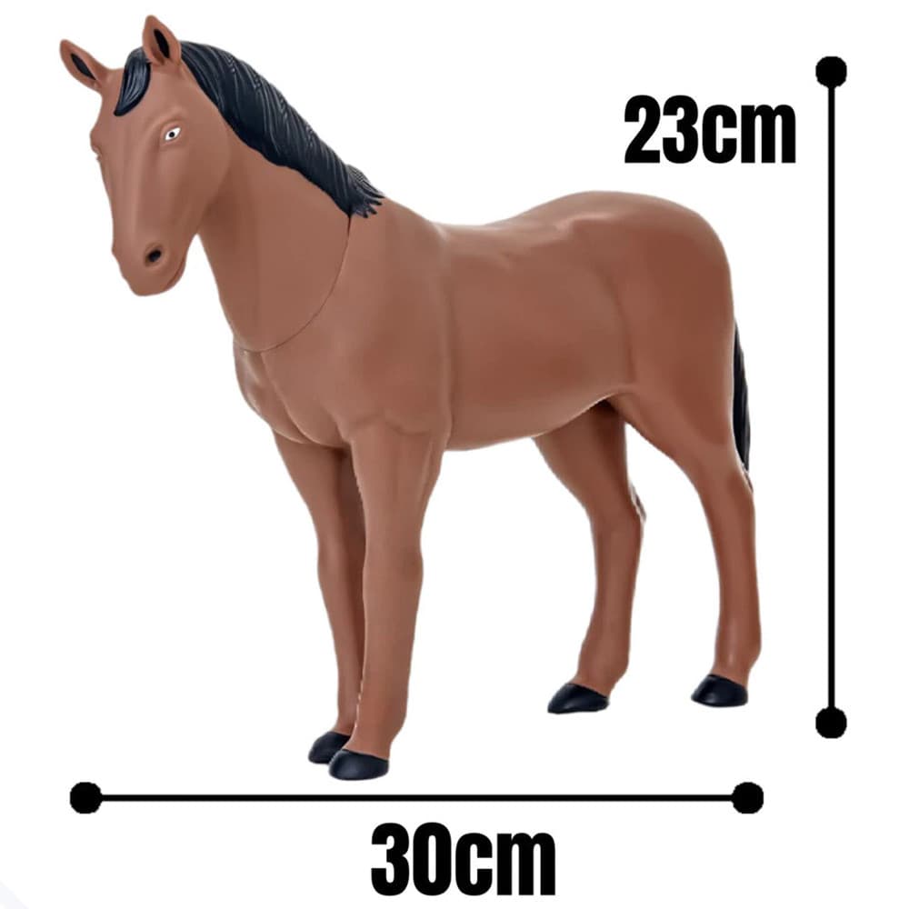 Boneco Cavalo Safari 30cm Brinquedo Animal Realista em Vinil Ideal para Crianças e Colecionadores
