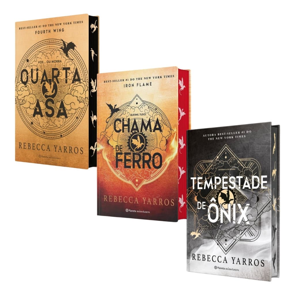 Quarta Asa + Chama De Ferro + Tempestade De Ônix - Capa Dura - Rebecca Yarros - Livros Físicos