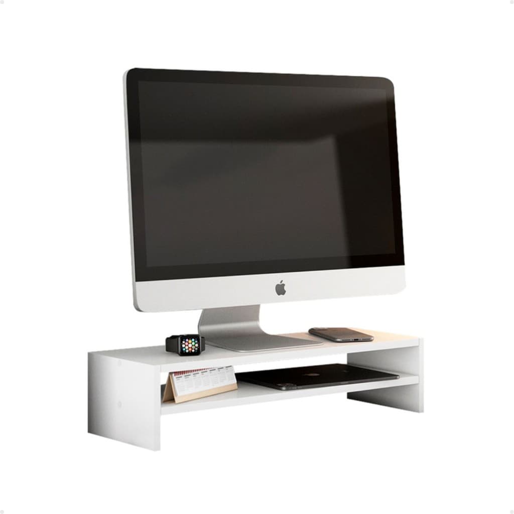 Suporte para Monitor Mdf Home Office Mesa Gamer Ergonômico Base Apoio Mesinha BRANCO