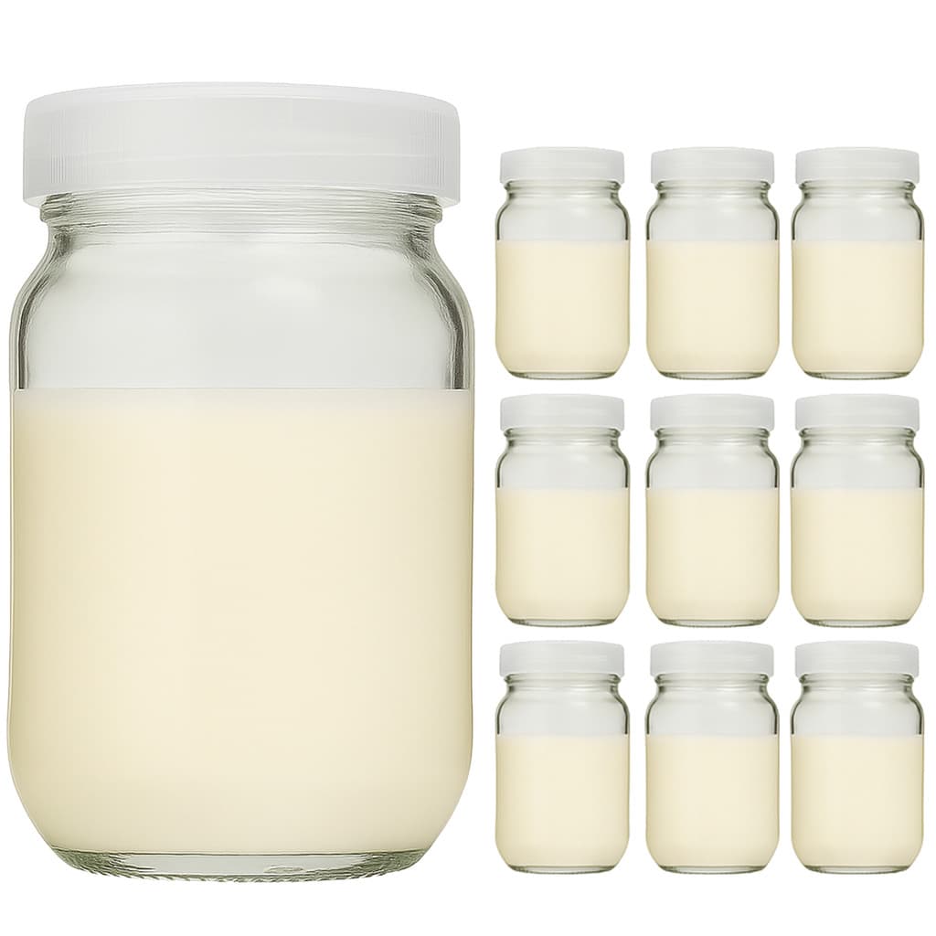 Pote para Leite Materno de Vidro Tampa Plastica BPA Free 200ml - 10 Unidades