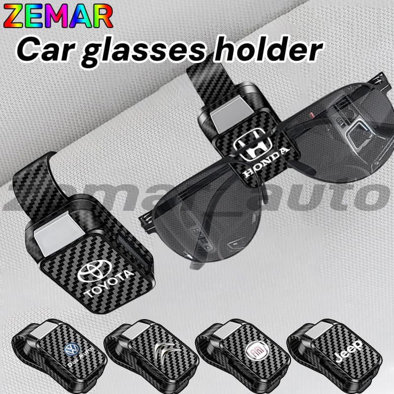 Suporte De Óculos Para Carro , Estilo Fibra De Carbono , Clipe De Sol Viseira , Todos Os Modelos De Veículos