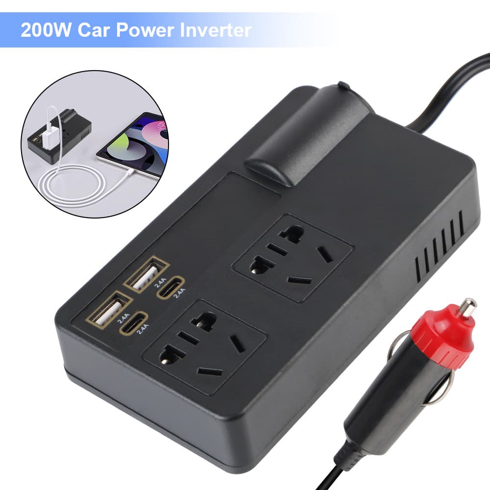 Carregadores USB/PD/Tipo-C , Inversor De Carro , Adaptador De Energia , Detecção De Tensão , DC 12V/24V Para AC 220V , C