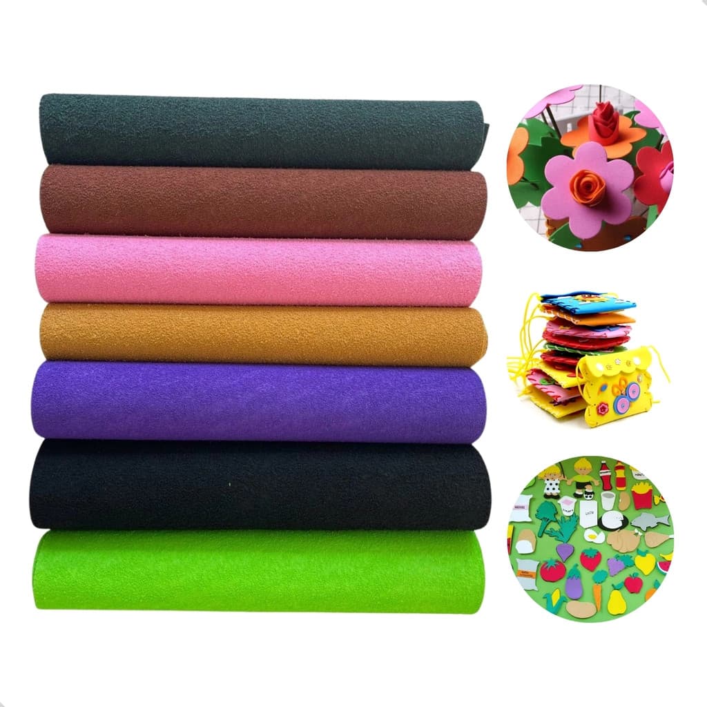 Placa Eva Atoalhado 40X60cm Diversas Cores Trabalho Escolar Educação Artística Artesanato c/5 folhas