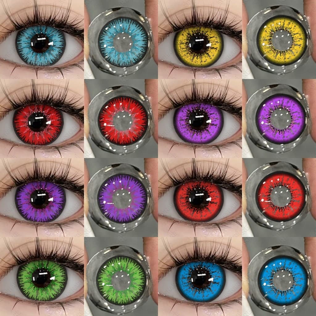 EYESHARE 1 Par Cosplay Lentes De Contato Coloridas Para Olhos Anime Acessórios Olho Anual Louco Halloween Maquiagem Cor 
