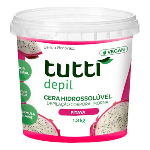 Cera Depilatória Hidrossolúvel Vegano 1,3 Kg Tutti Depil - Pitaya