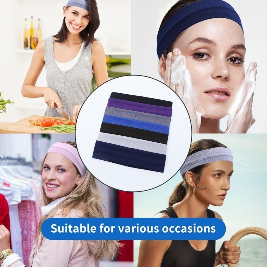 Kit 6 Peças de Faixa Para Cabelo Esporte Maquiagem Cosmético Casual Cores Variadas