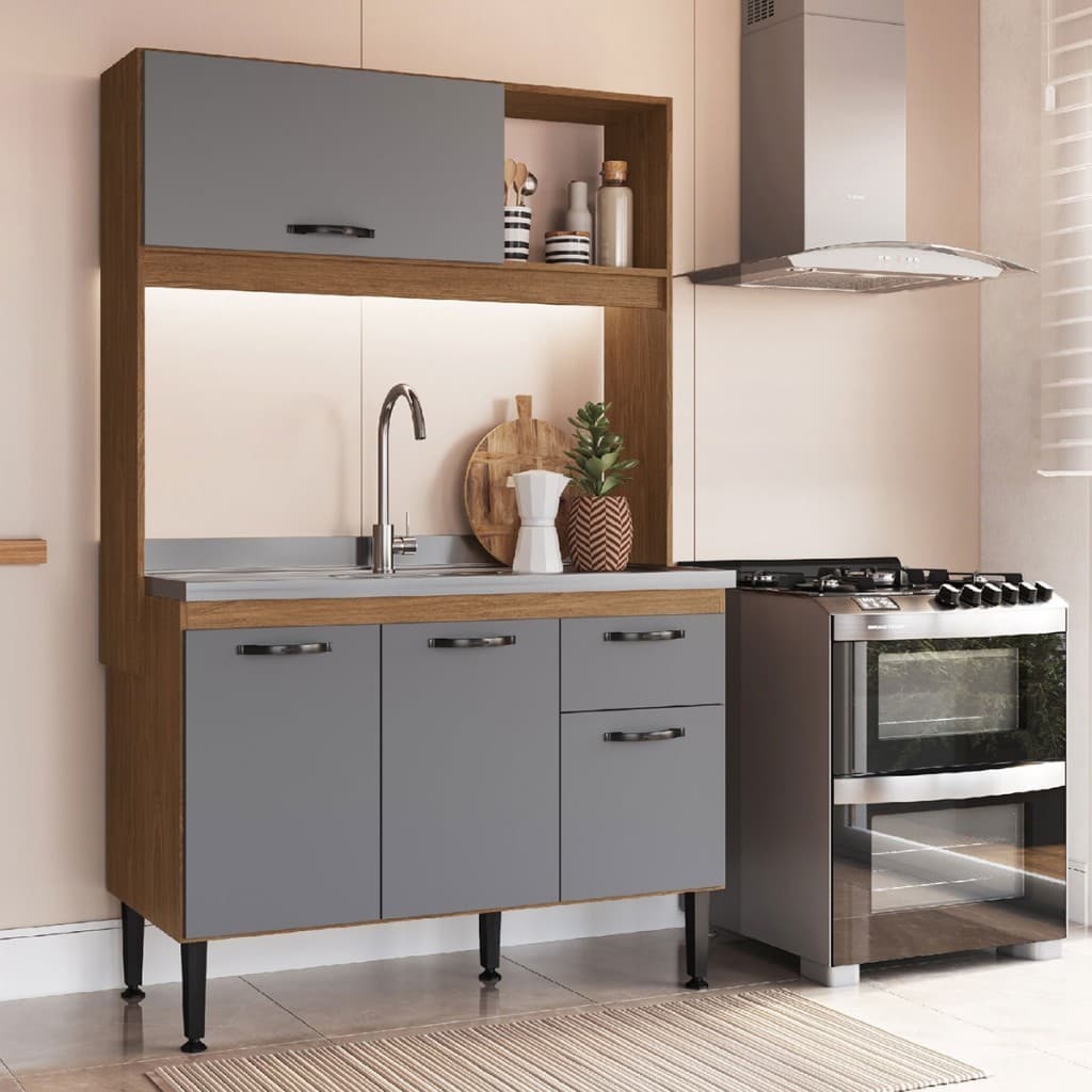 Cozinha Compacta Katy 4 Portas 1 Gaveta