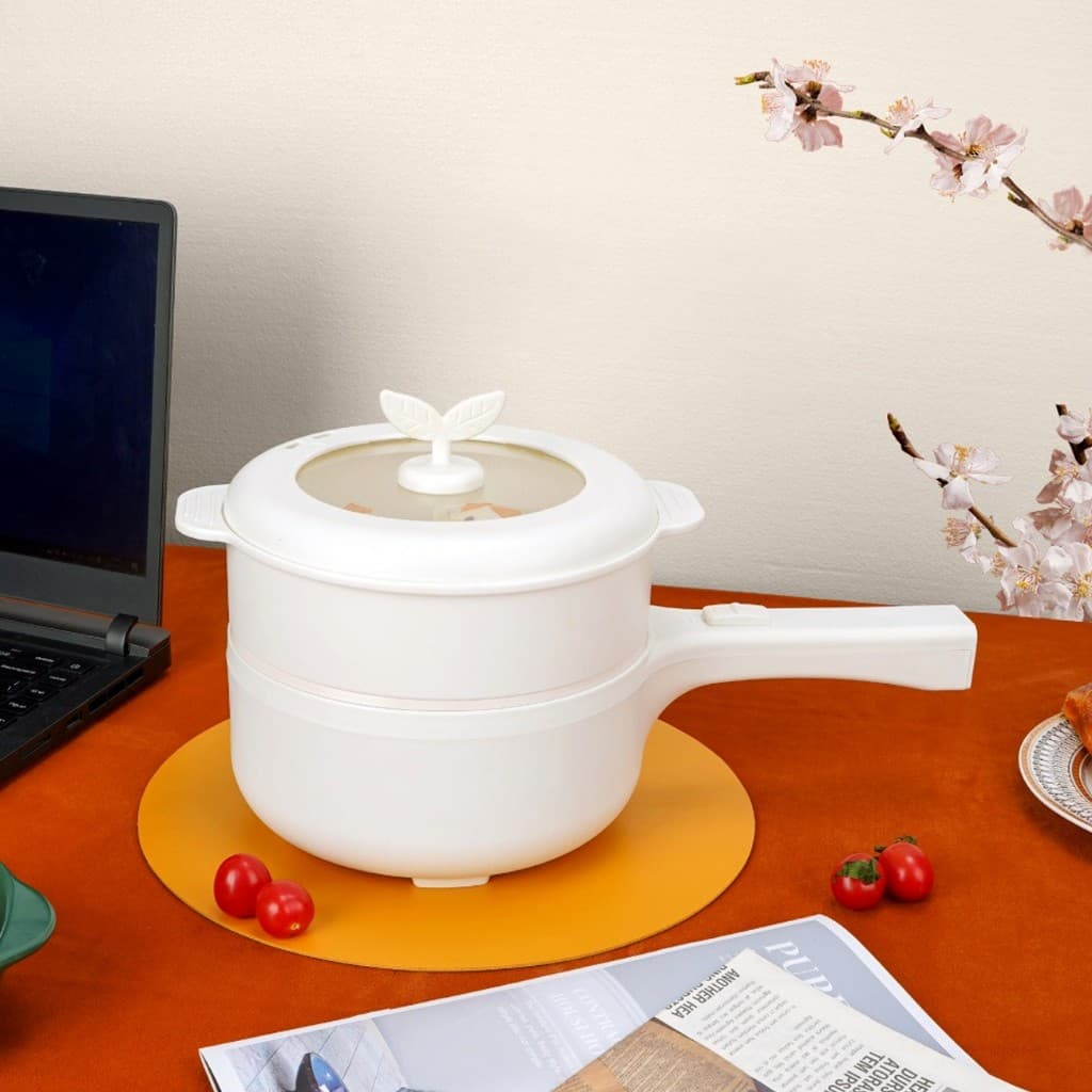 Panela Elétrica Premium 2 em 1 Cozinha e Frita 700W Cerâmica Antiaderente 110V / 220V

