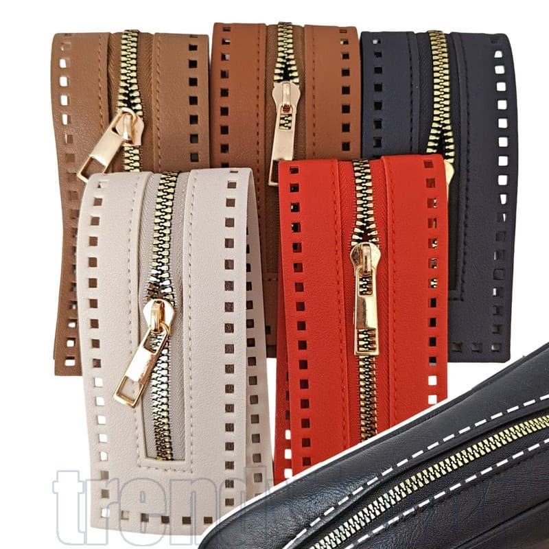 3 Unidades Com Zíper De Couro Longo De 27 Cm-Para Crochê , Bolsa , Fecho De Carteira-Acessório De Costura DIY Casa-Práti