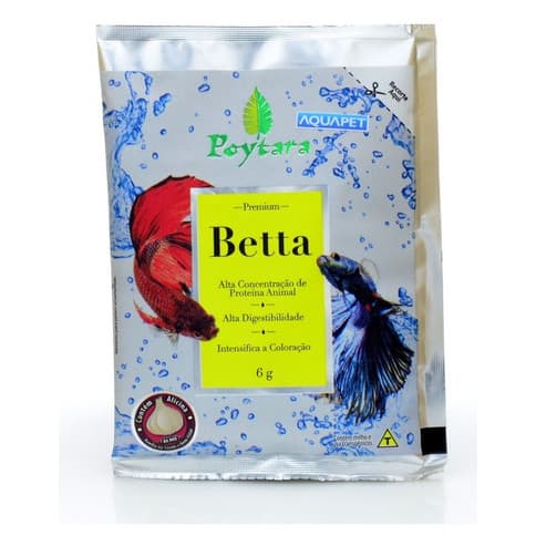 Ração Betta Premium sachê Poytara 6gr