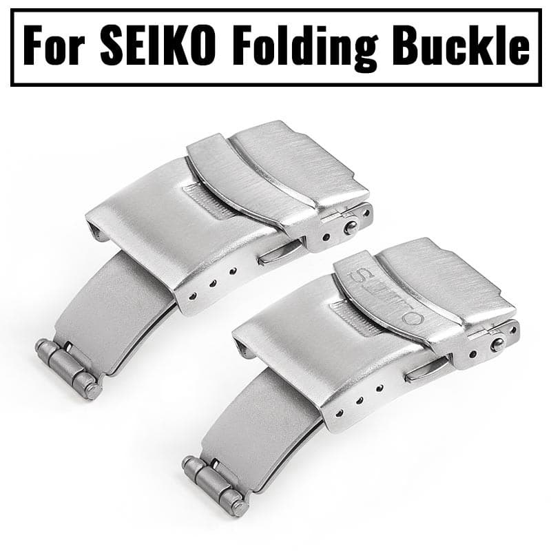 Fivela Dobrável De Aço Inoxidável De Prata Metal Preto 16mm 18mm 20mm 22mm 24mm Para Fecho De Conexão SEIKO Acessórios D