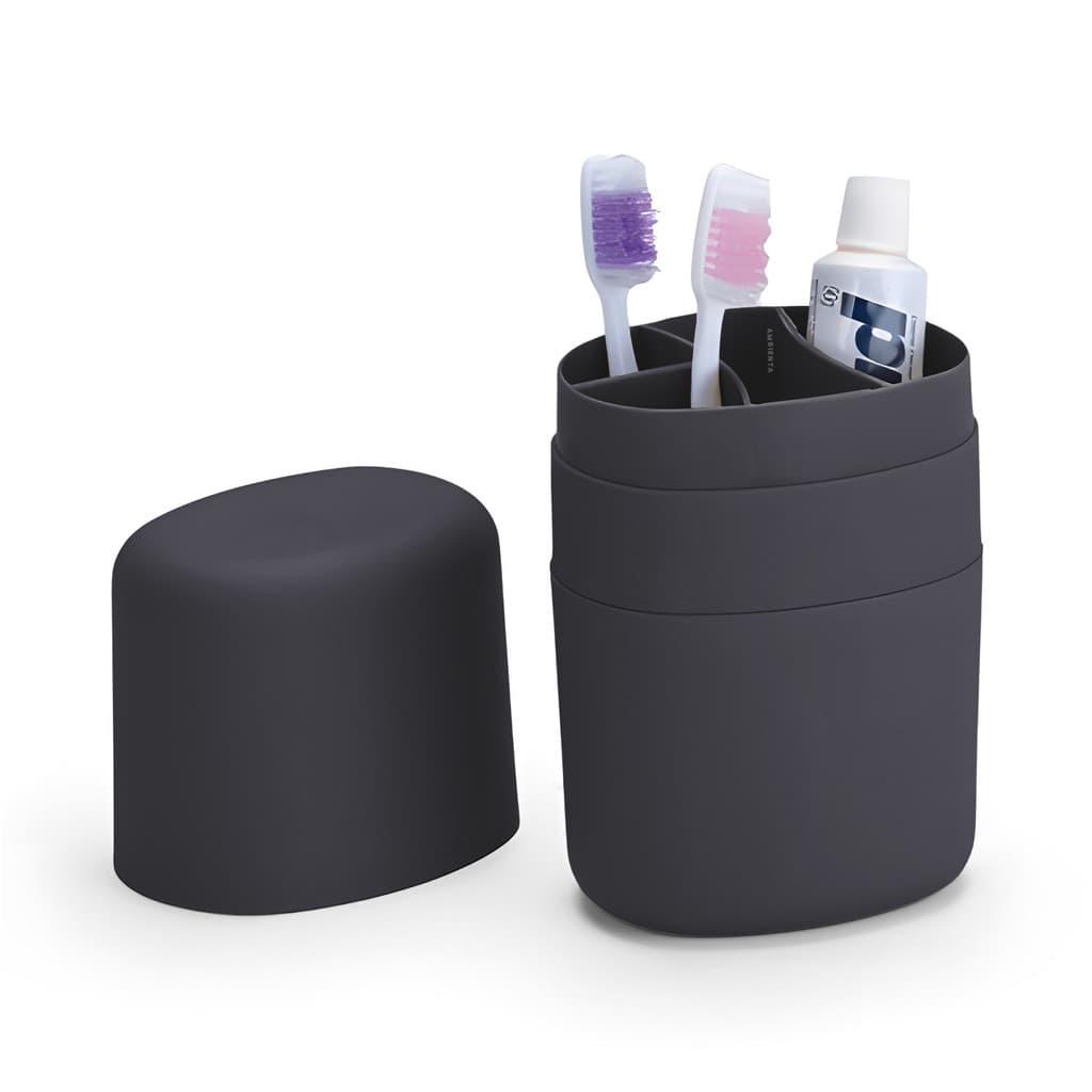 Porta Escovas e Pasta de Dente Plástico Moderno para Viagem Organizador de Banheiro