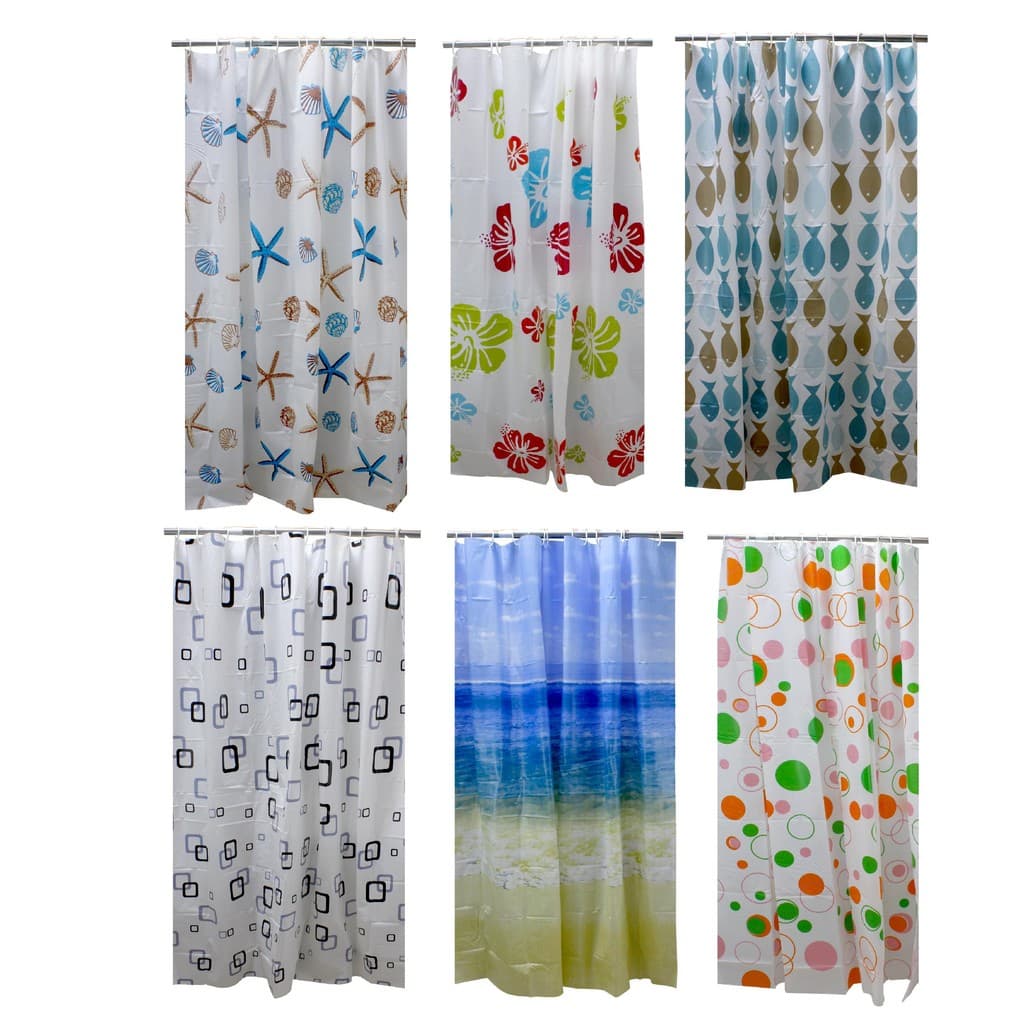 Cortina para Box com 12 Ganchos Estampas