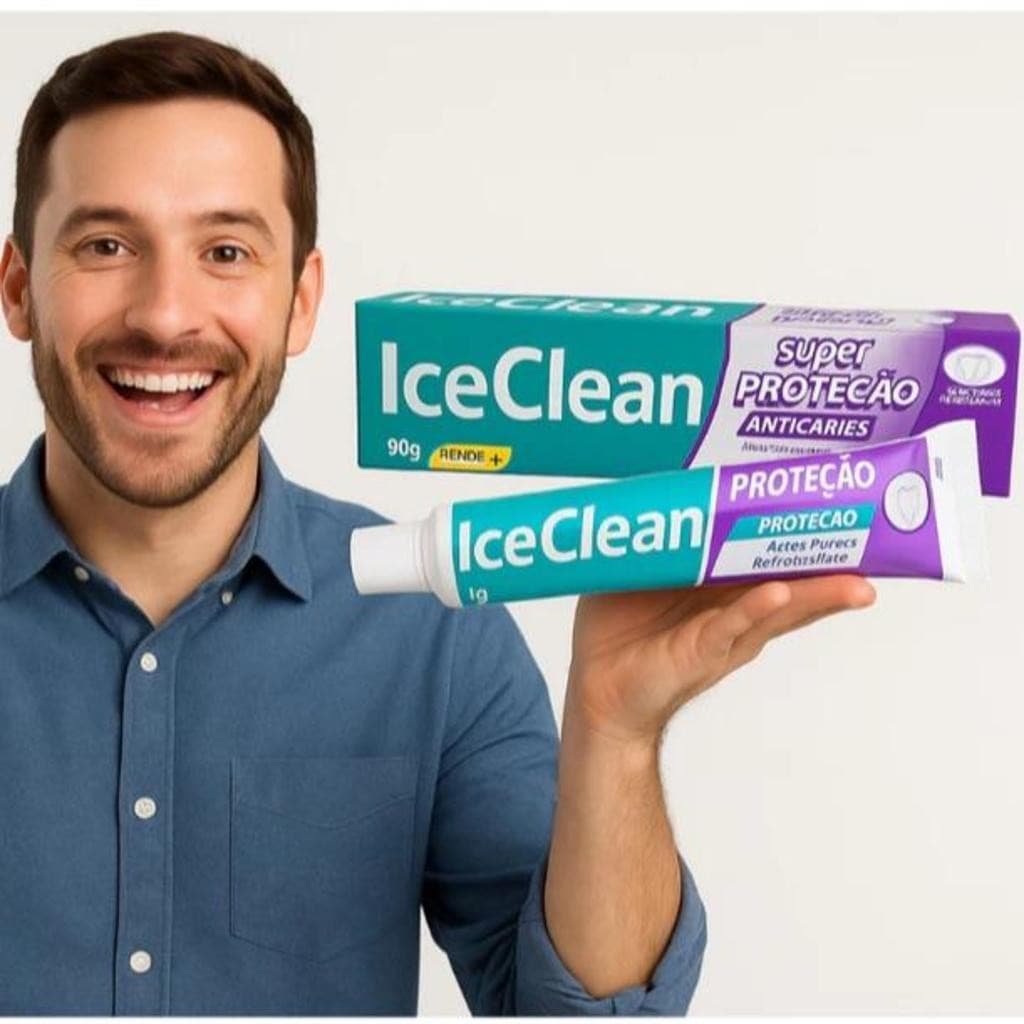 Kit Com 2 Creme Dental Super Proteção Anticáries Ice Clean VT