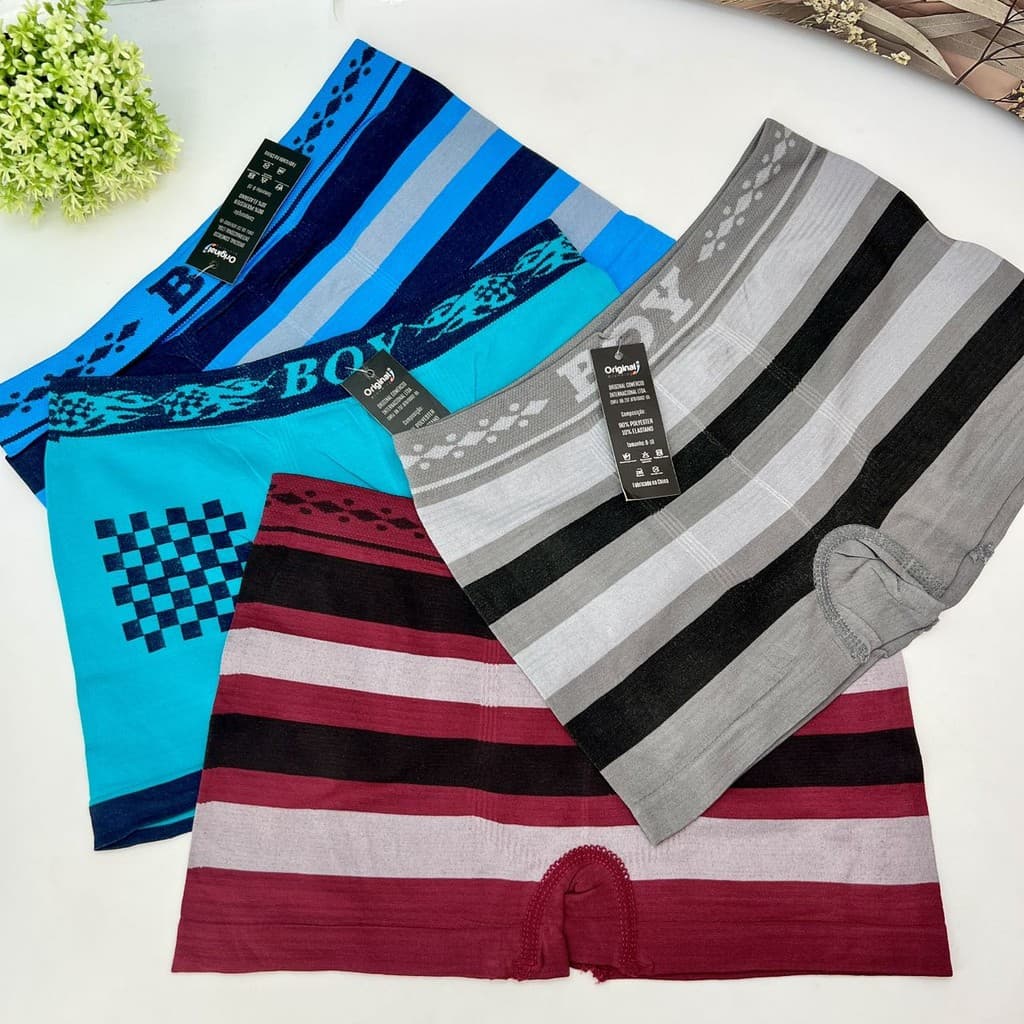 Kit Cuecas Infantil Menino Box Microfibra Adulto Estampa Boxer 2 ANOS Ate 16 ANOS