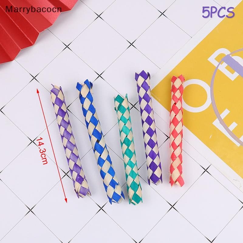 [MAR] 5 Pcs DIY Finger Traps Clássico Chinês Bambu Dedos Armadilha Popits Tube Toys COD