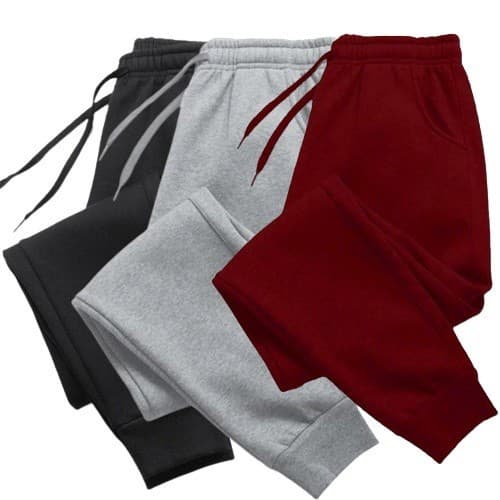 Kit 3 Calças Moletom  Slin Algodão Confortável Treino Academia Passeio Básico Várias Cores Premium