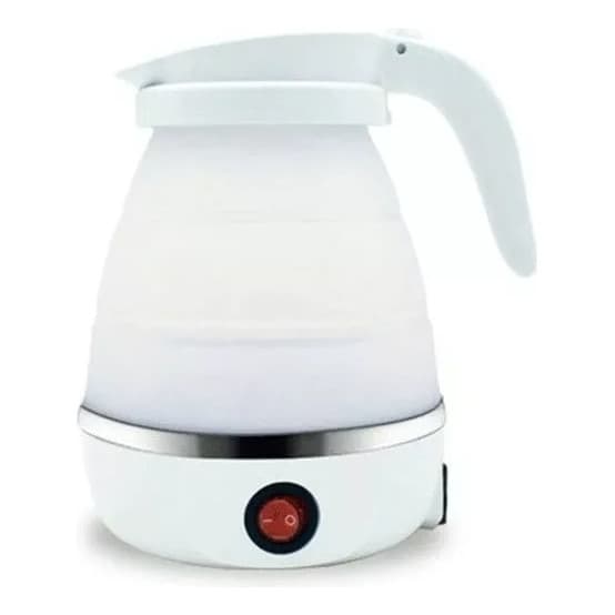 Chaleira Portatil De Silicone Retrátil Elétrica Cor Branco