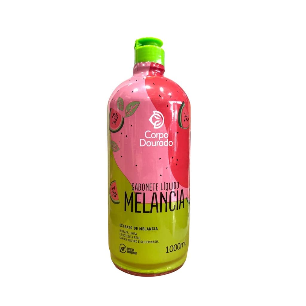 Sabonete Líquido Corporal Melancia 1000ml – Corpo Dourado | Refrescância, Glicerina e Uso Diário