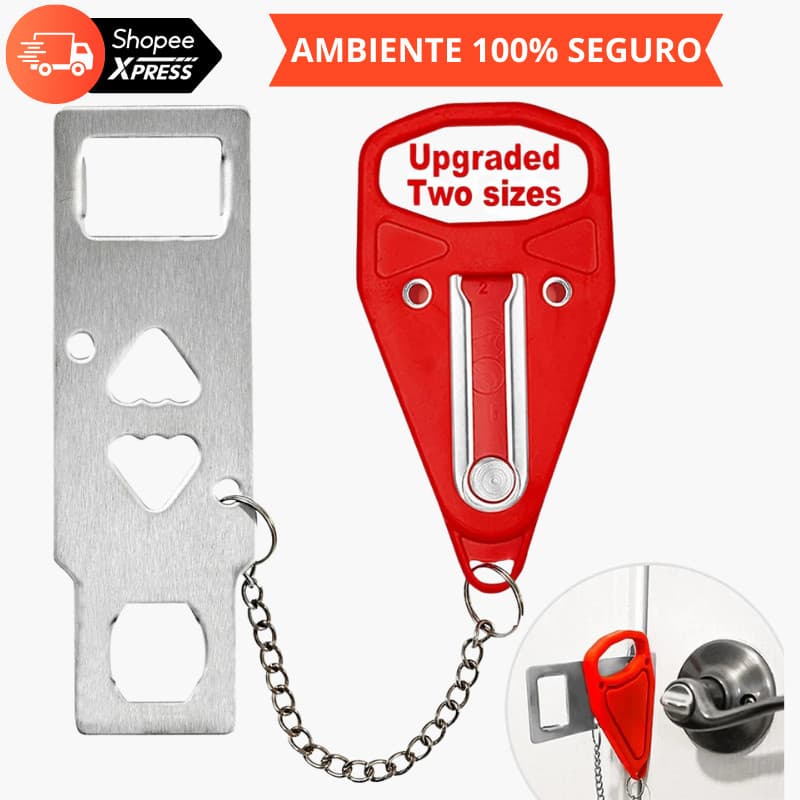 Cadeado de Segurança Portátil Trava de Porta Anti-Invasão para Viagem Hotel e Casa