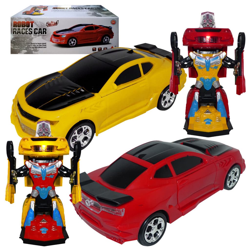 Carro Carrinho Camaro Transformes Brinquedo Musical Infantil Vira Robô Com Luz E Som -  HM TOYS