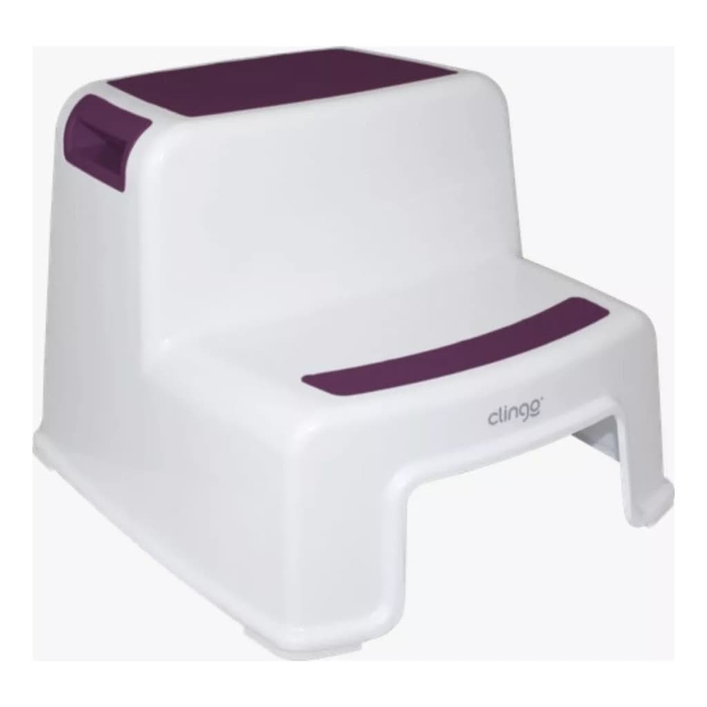 Escada Infantil 2 Degrau Banquinho Banheiro Clingo Cor Rose
