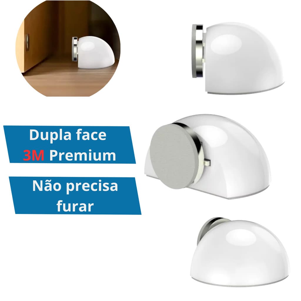 Trava Porta Piso Magnético Adesivo Sem Furo Soprano