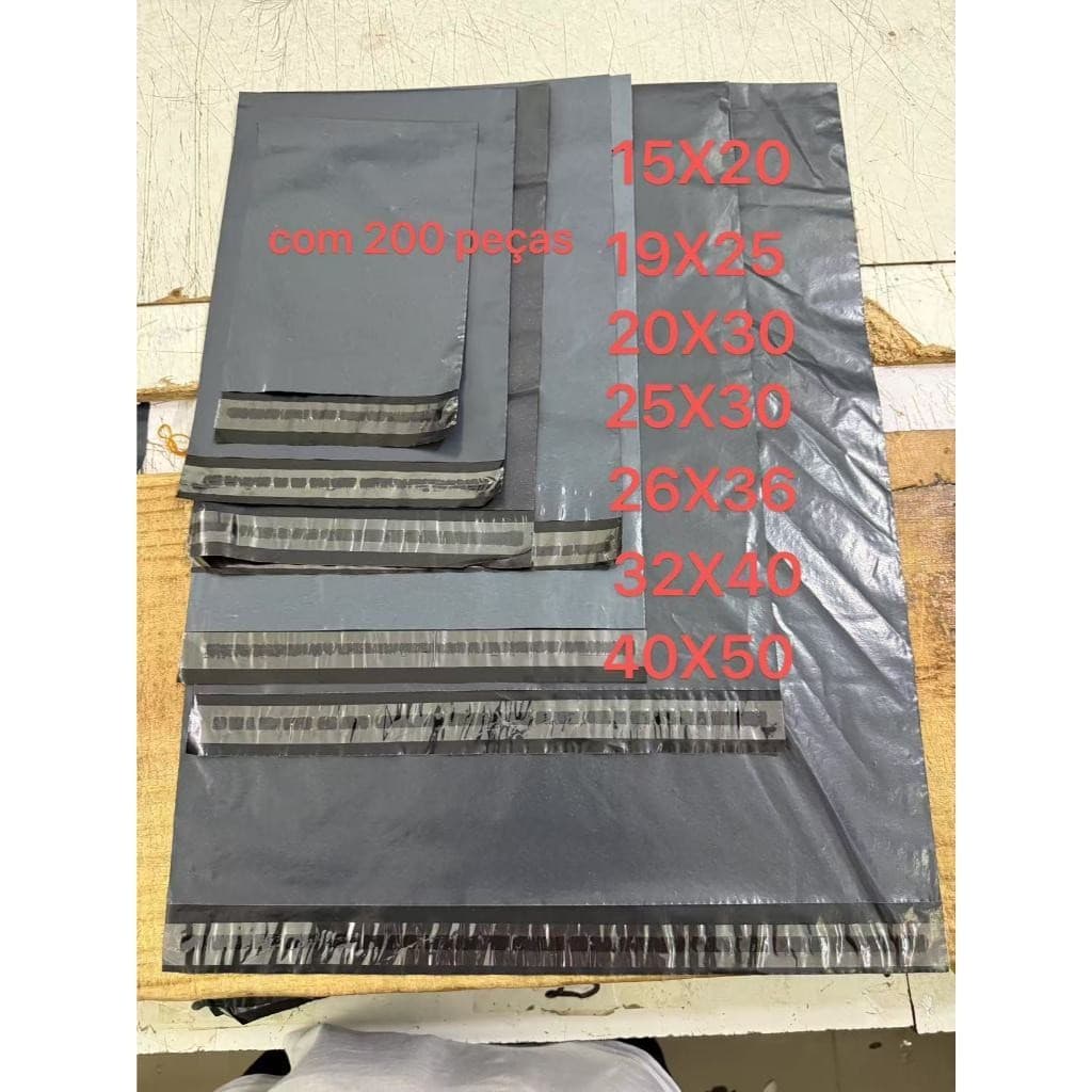 200 Unidades Envelope De Segurança Aba Adesiva Embalagem Correio Ecommerce Saco Adesivado