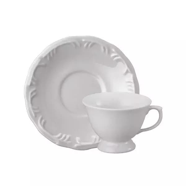 Xícara de Chá com Pires 200ml Porcelana Schmidt - Modelo Pomerode 114-2ª linha